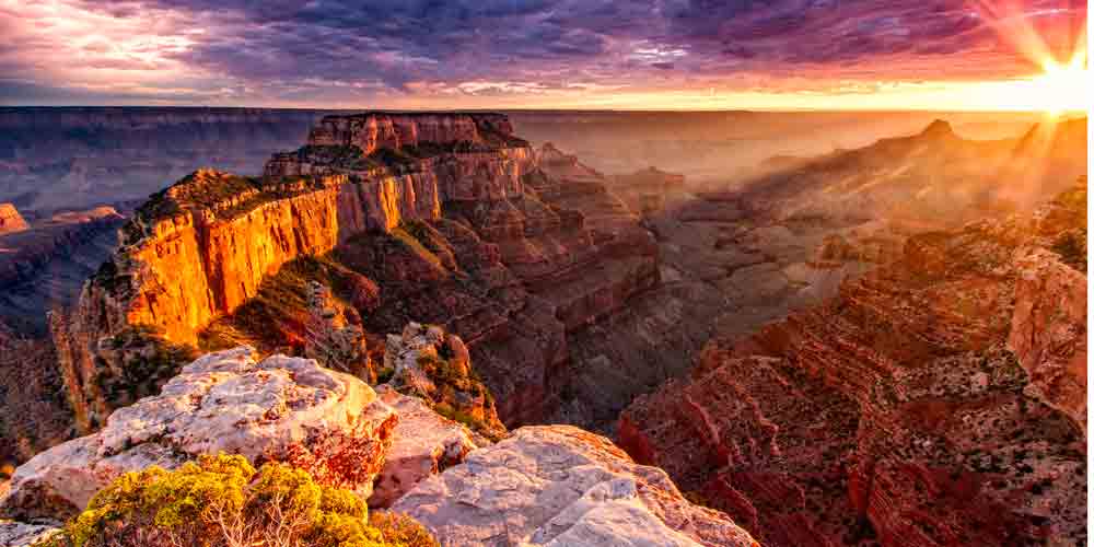 Coucher de soleil sur le Grand Canyon