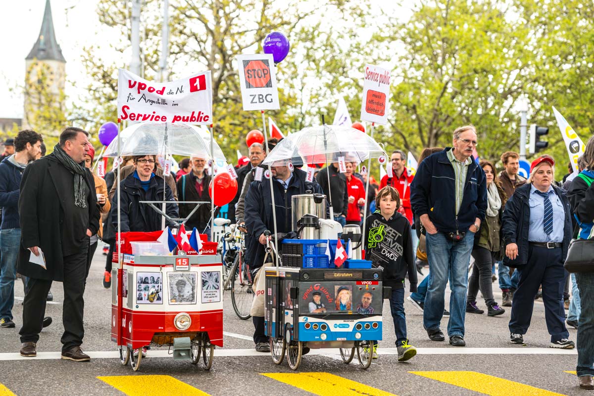 Demonstranten am 1. Mai 2014 in Zürich. Bil: iStock