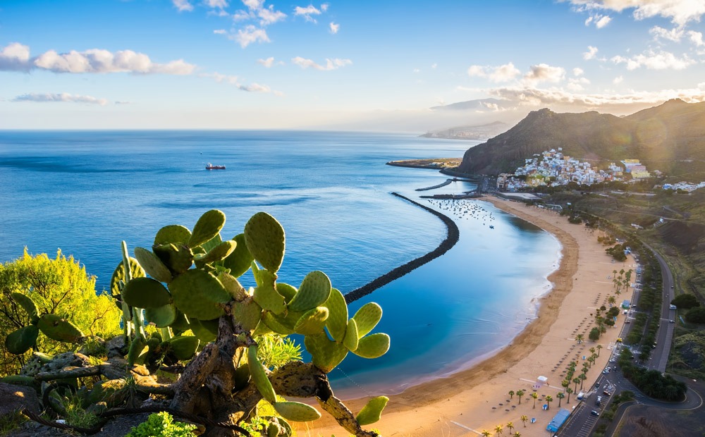 Vue sur la plage de Las Teresitas, Santa Cruz de Tenerife