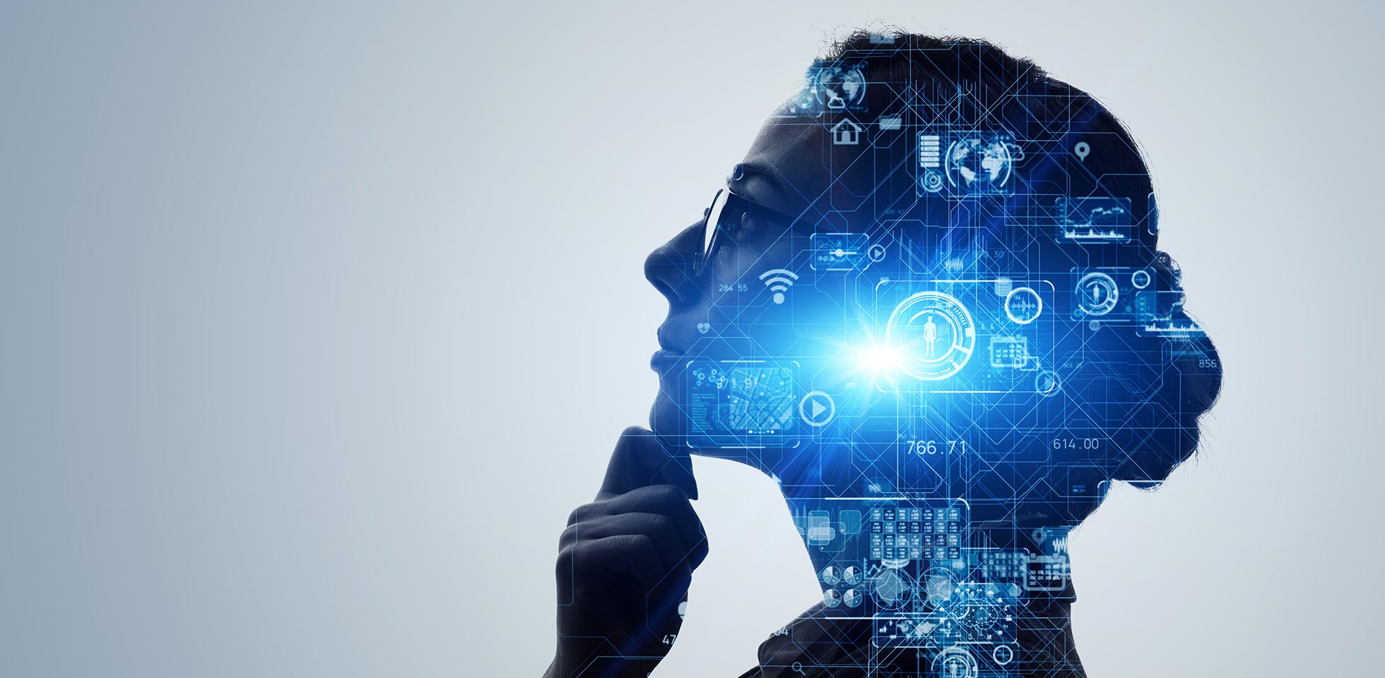 concept d'ia (intelligence artificielle). apprentissage profond. interface utilisateur graphique (gui).
