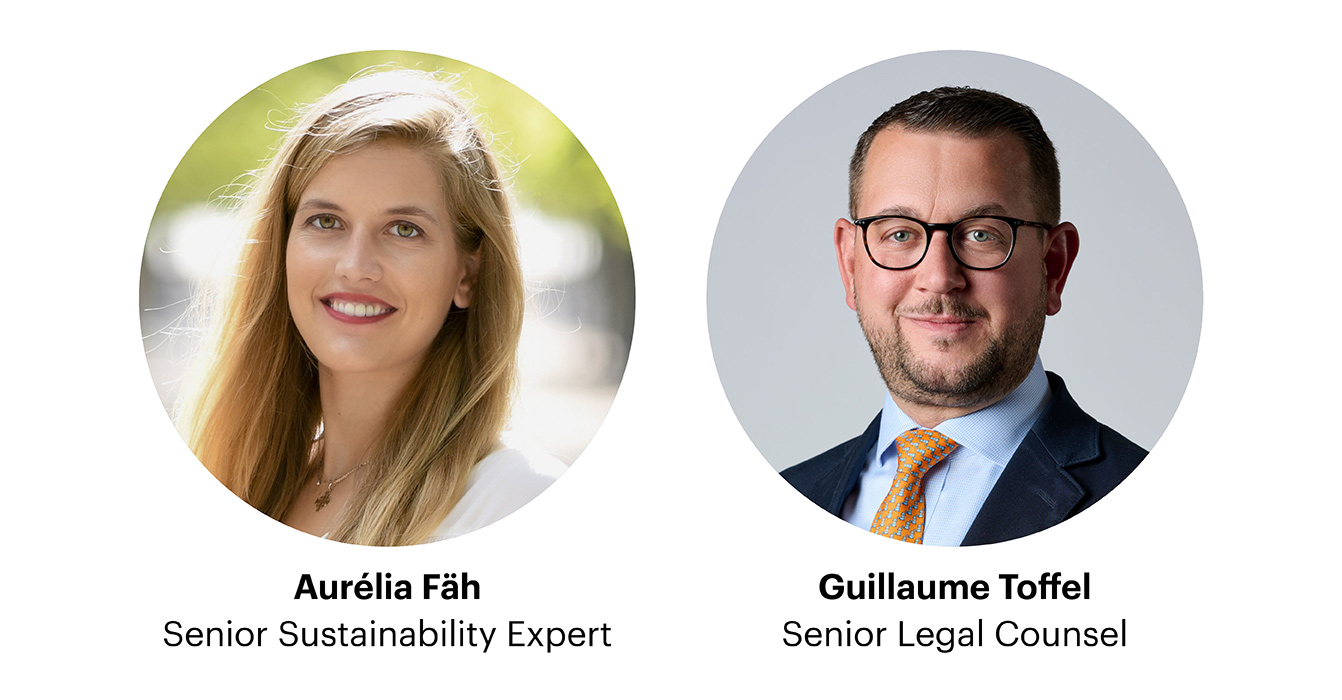 Aurélia Fäh Senior Sustainability Expert, Guillaume Toffel Senior Legal Counsel