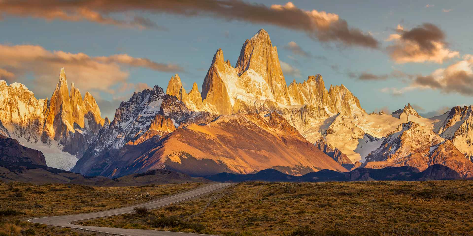 argentina, chalten, patagonia - argentina, mt fitzroy, winding road