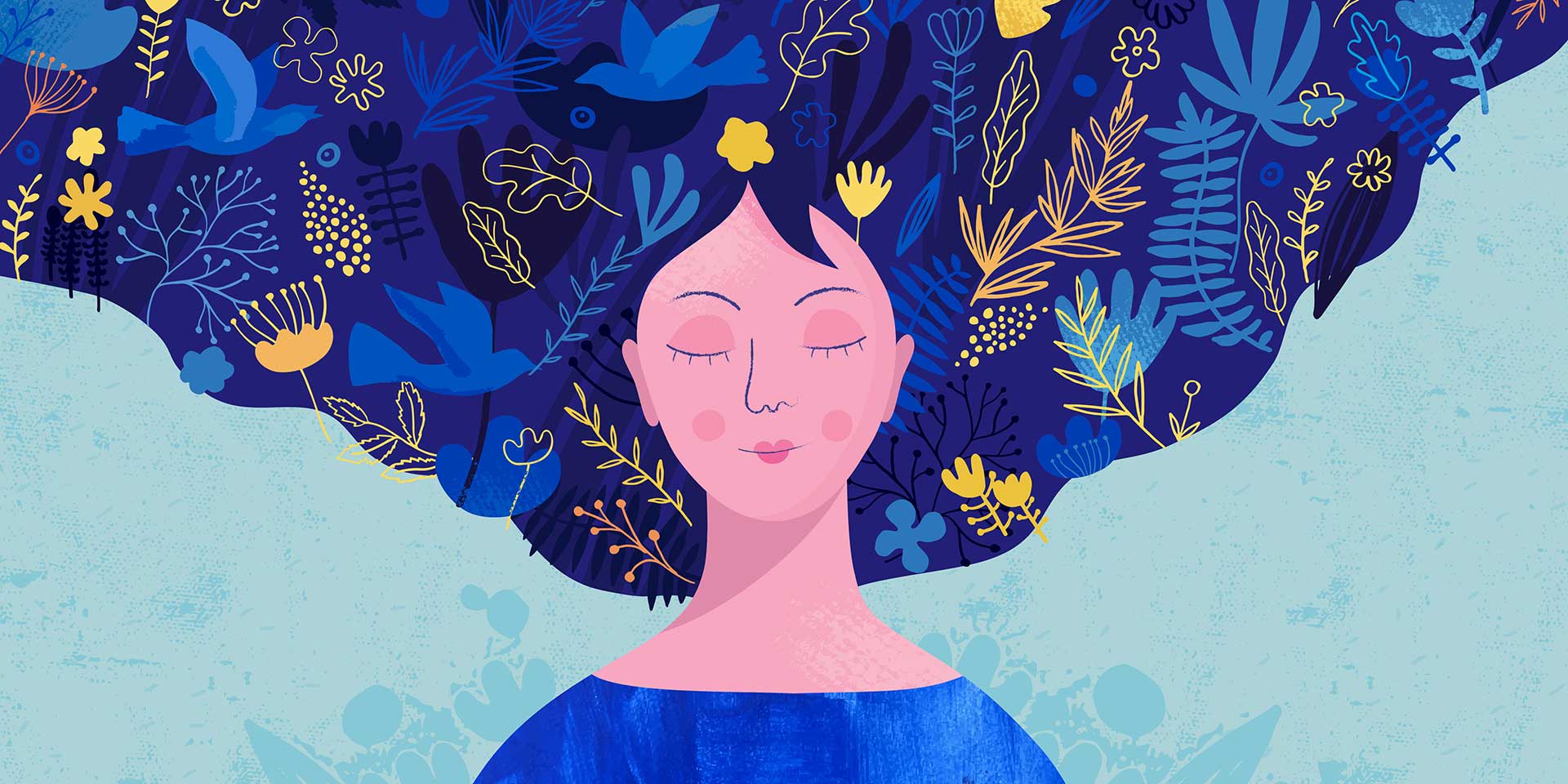 vector illustration depicting young man being calm and relaxed.